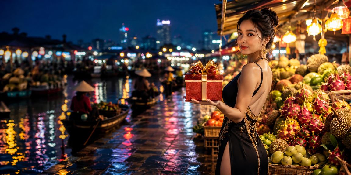 Người chơi nhận thưởng bao lì xì đỏ tại vùng sông Mekong trên điện thoại